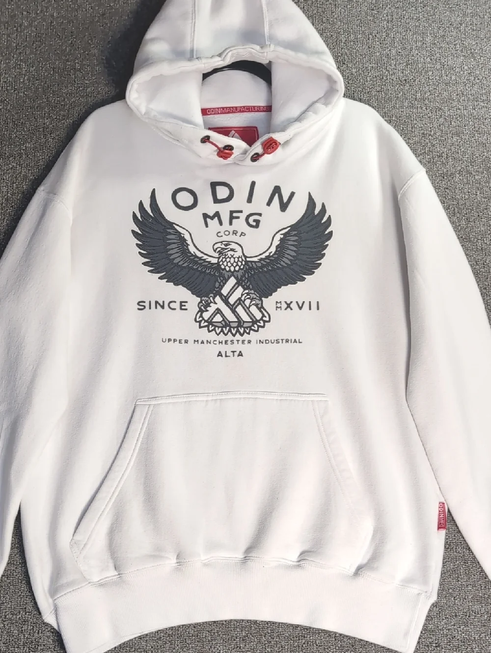 Odin Mfg Corp Alta Heavyweight Pullover Fleece Hoodie Size Large in White